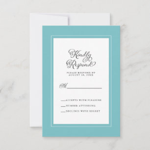 Cartons Réponse Enclosure de mariage élégante Aqua et blanc