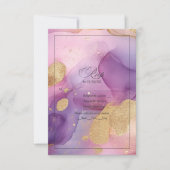 Cartons Réponse Encre à alcool fluide violette et or élégante (Devant)