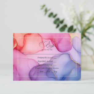 Cartons Réponse Encre Alcool Rose, Bleue et Dorée