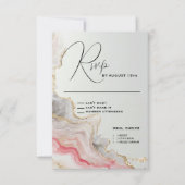 Cartons Réponse Encre fluide d'agate rose élégante (Devant)