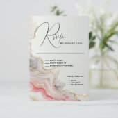 Cartons Réponse Encre fluide d'agate rose élégante (Debout devant)