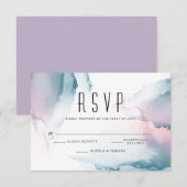 Cartons Réponse Encre liquide moderne turquoise et blanc Rose (Devant / Derrière)