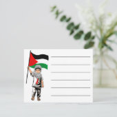 Cartons Réponse Enfant avec le drapeau de Keffiyeh Palestine (Debout devant)