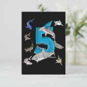 Cartons Réponse Enfants 5e anniversaire garçons requin blanc requi (Debout devant)
