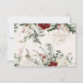 Cartons Réponse Épinette et dentelle | Mariage de fleurs d'hiver (Dos)