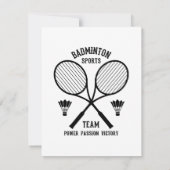 Cartons Réponse Équipe de badminton (Dos)