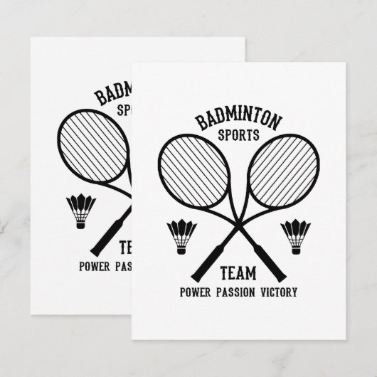 Cartons Réponse Équipe de badminton (Devant / Derrière)