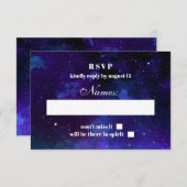 Cartons Réponse Espace rsvp. Les étoiles de nuit. Mariage moderne  (Devant / Derrière)