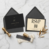 Cartons Réponse Espagnol  Monogramme Art Déco Ivoire Mariage Code 