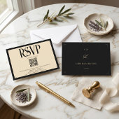 Cartons Réponse Espagnol  Monogramme Art Déco Ivoire Mariage Code 