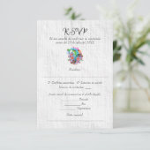 Cartons Réponse Espagnol, Rustique Coeur Mariage mexicain (Debout devant)