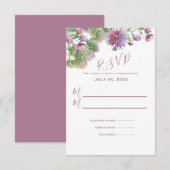 Cartons Réponse Été Floral Violet En Mariage Fleur (Devant / Derrière)
