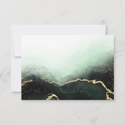 Cartons Réponse Ethereal Mist Ombre Emerald Green Moody Mariage (Dos)