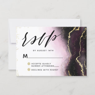 Cartons Réponse Ethereal Mist Ombre Vin Bourgogne Moody Mariage