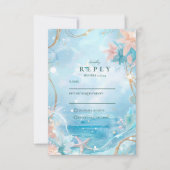 Cartons Réponse Ethereal Ocean Light Wedding (Devant)
