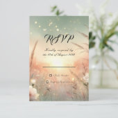 Cartons Réponse Ethereal Pastel Wildflower Field Wedding (Debout devant)
