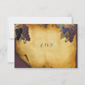 Cartons Réponse Étiquette Grunge Rustique Raisins Mariage Vignoble (Devant)