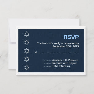 Cartons Réponse Étoile de David Motif Bar Mitzvah
