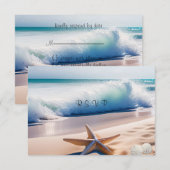 Cartons Réponse Étoile de mer de plage Sables Vagues  (Devant / Derrière)