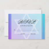 Cartons Réponse Étoile violette turquoise de David Bat mitzvah RSV (Devant)