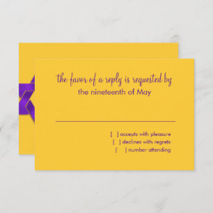 Cartons Réponse Étoiles bleu violet bat mitzvah sur n'importe quel