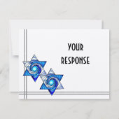 Cartons Réponse Étoiles interdépendantes de David Mariage juif (Dos)