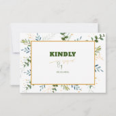 Cartons Réponse Eucalyptus 3 choix de trois repas mariage (Dos)