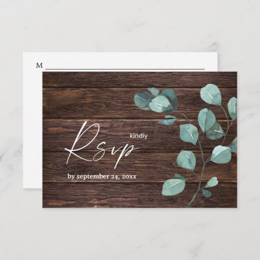 Cartons Réponse Eucalyptus & Bois Verdure avec Repas (Devant / Derrière)