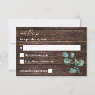 Cartons Réponse Eucalyptus & Bois vert pas de repas