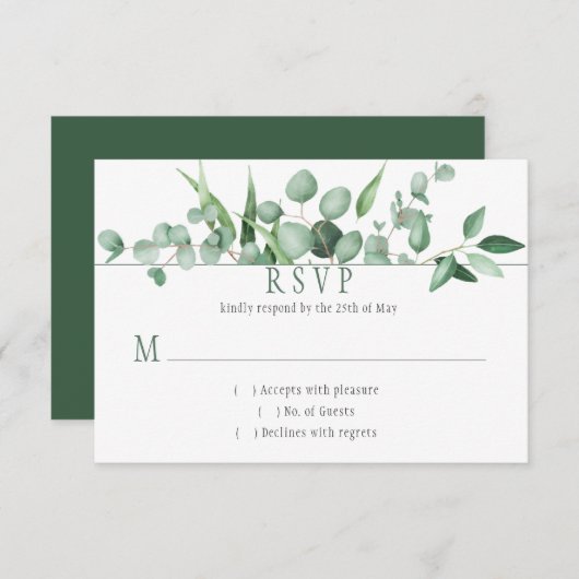 Cartons Réponse Eucalyptus Envy Arrière - plan vert foncé horizont (Devant / Derrière)