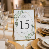 Cartons Réponse Eucalyptus Feuille Mariage géométrique Numéros de