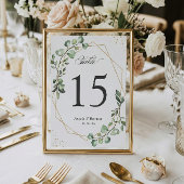 Cartons Réponse Eucalyptus Feuille Mariage géométrique Numéros de