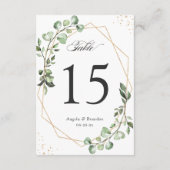 Cartons Réponse Eucalyptus Feuille Mariage géométrique Numéros de  (Dos)