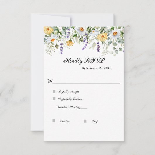 Cartons Réponse Eucalyptus fleur sauvage Verdure Mariage élégant (Devant)