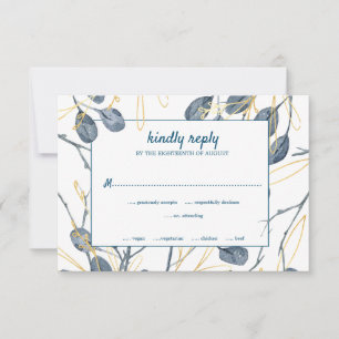 Cartons Réponse Eucalyptus Golden Garden Floral Mariage