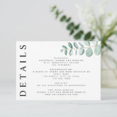 Cartons Réponse Eucalyptus Green Minimalist Détails Mariage (Debout devant)
