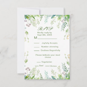 Cartons Réponse Eucalyptus Greenery Feuille Détails du Mariage