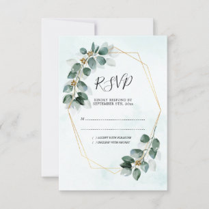 Cartons Réponse Eucalyptus Mariage de feuillage de l'aquarelle géo