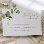 Cartons Réponse Eucalyptus Mariage géométrique<br><div class="desc">Conçue pour coordonner avec notre collection Mixed Greenery mariage,  cette carte RSVP personnalisable est dotée d'une branche d'eucalyptus aquarelle associée à du texte doré et gris. Pour effectuer des modifications avancées,  accédez à l'option "Cliquez pour customiser plus loin" sous Personnaliser ce modèle.</div>