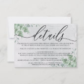 Cartons Réponse Eucalyptus Moderne Mariage Détails de l'hébergemen (Devant)