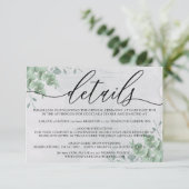 Cartons Réponse Eucalyptus Moderne Mariage Détails de l'hébergemen (Debout devant)