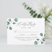 Cartons Réponse Eucalyptus moderne vert choix de repas (Debout devant)