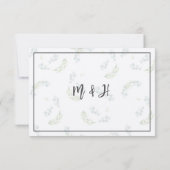 Cartons Réponse Eucalyptus n Lavender Initiales Mariages botanique (Dos)