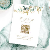 Cartons Réponse Eucalyptus or vert boho code QR mariage