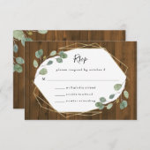 Cartons Réponse Eucalyptus rustique | Mariage géométrique (Devant / Derrière)