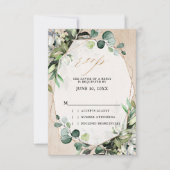 Cartons Réponse Eucalyptus Sage Verdure Mariage géométrique modern (Devant)