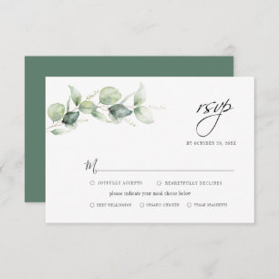 Cartons Réponse Eucalyptus Verdure Feuillage Minimaliste Mariage