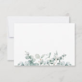 Cartons Réponse Eucalyptus Verdure or Géométrique Rustique Mariage (Dos)