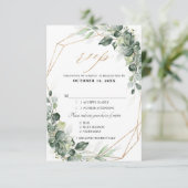 Cartons Réponse Eucalyptus Verdure Rustique Mariage géométrique (Debout devant)