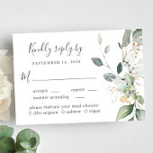 Cartons Réponse Eucalyptus Vert Aquarelle Repas Option Mariage